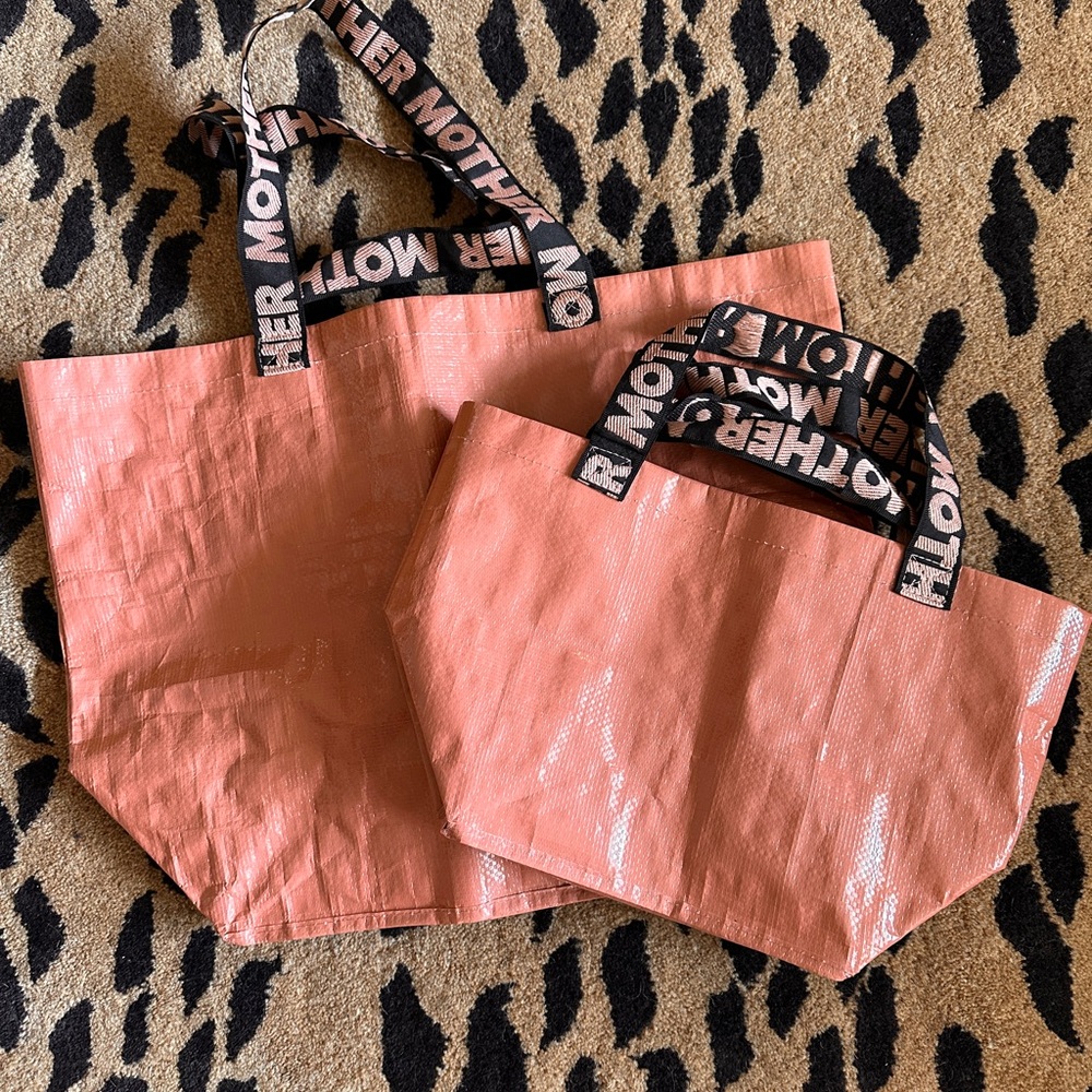 MOTHER Coral Tote Bag Set with Logo Straps